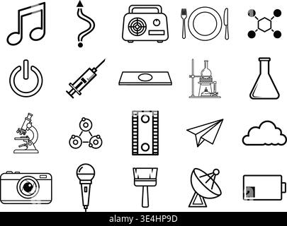Functional Technology and Health Icon Set Stock Vector