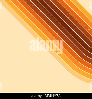 Layered rainbow lines in warm sunset tones. Stock Vector