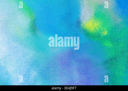 Abstract colored paint illustration with soft blurring and airy gradients in blue, green and yellow tones, forming a dreamy textured background for mo Stock Photo