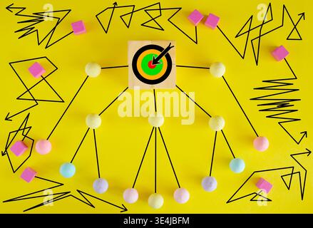 complex messy management, bureaucracy,red tape,organization and communication problems,business disruption, complicated decision tree, stock photo, fr Stock Photo