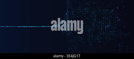 Dataflow AI Tech Light Line Background, Speed Digital Transformation, Abstract Pattern Data Neural Network Texture. Artificial Intelligence Transition Stock Vector
