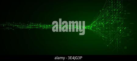 Dataflow AI Tech Light Line Background, Speed Digital Transformation, Abstract Pattern Data Neural Network Texture. Artificial Intelligence Transition Stock Vector