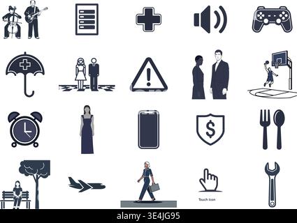 "A premium, extensive collection of professional vector line and glyph icons specifically curated for diverse business, modern technology Stock Vector