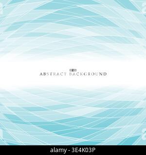 Abstract futuristic digital background with perspective. Blue light copy space - geometric design. Modern banner, poster or presentation template Stock Vector