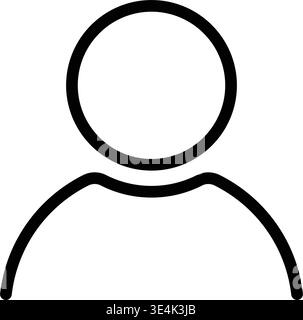 A minimalist linear drawing representing a generic person or user account avatar often used in digital interfaces and web design. Stock Vector