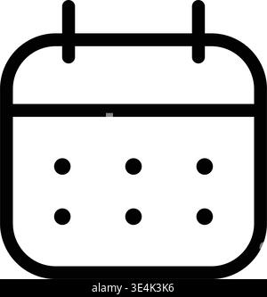 This minimalist graphic shows a basic calendar page icon representing dates and scheduling for planning appointments or tracking important events. Stock Vector