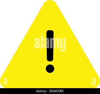 A standard triangular yellow warning sign featuring a solid black exclamation mark in the center to signify potential serious danger Stock Vector