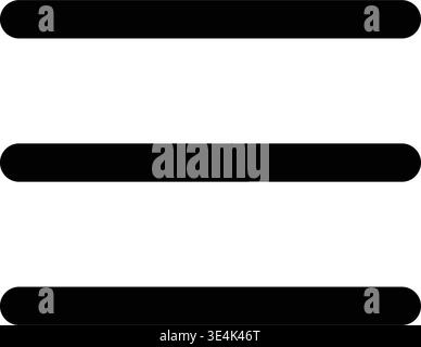 A simple minimalist interface icon consisting of three parallel horizontal lines commonly used to represent a website navigation menu button. Stock Vector
