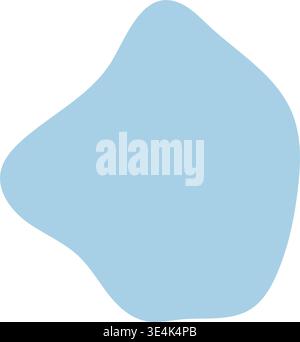 A simple and minimalist light blue blob shape featuring soft, rounded edges and a smooth, fluid, and organic aesthetic design. Stock Vector