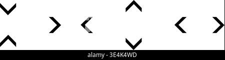 Black chevron arrow icons arranged in multiple orientations representing navigational elements for user interfaces and digital design layout systems. Stock Vector