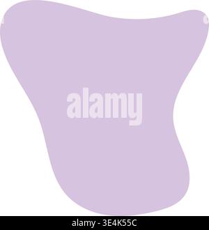 This minimalist graphic element features a simple light purple irregular blob shape with rounded edges against a plain white background. Stock Vector