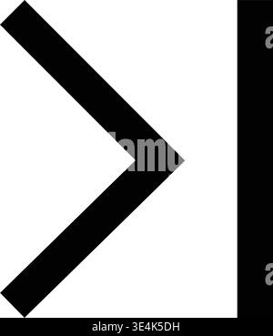 A minimalist black graphic symbol representing a media control button for skipping to the next track or fast forward function. Stock Vector