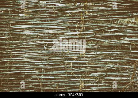 Rustic texture of wattle fence. Rural nostalgy vintage background Stock Photo