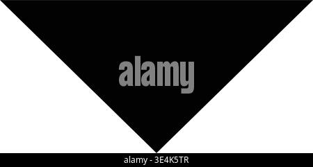 A minimalist black geometric triangle shape pointing directly down used for navigation menus or dropdown lists in digital interface design. Stock Vector