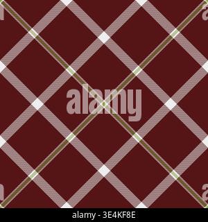 Seamless tartan pattern. A classic fabric design in maroon, white,  olive green. Ideal for textiles, backgrounds,  seasonal designs. Warm  versatile Stock Vector