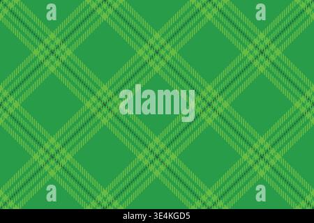 Vibrant green plaid pattern. Tartan design ideal for backgrounds, textiles, festive themes, St. Patricks Day, wrapping paper, or modern design project Stock Vector