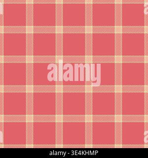 Magazine fabric pattern texture, part tartan seamless textile. Softness plaid background check vector in red and orange colors palette. Stock Vector