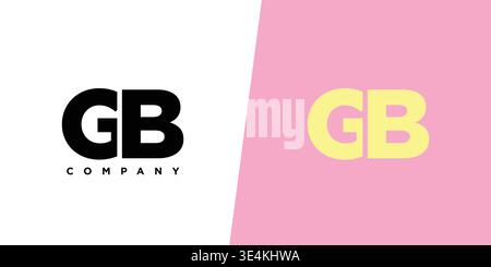 Trendy letter G and B, GB logo design template. Minimal monogram initial based logotype for company identity. Stock Vector