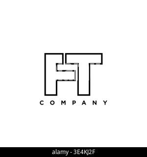 Trendy letter F and T, FT logo design template. Minimal monogram initial based logotype for company identity. Stock Vector