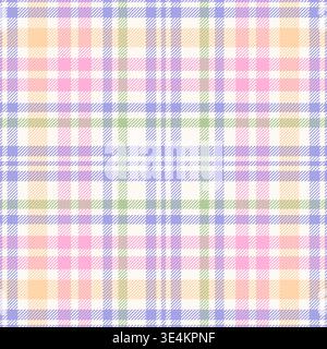 Check seamless pattern. Pastel small checks background. Repeated gingham light patern. Scottish style. Design prints. Repeating texture checkered Stock Vector