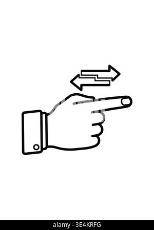 Hand Pointing Right with Left and Right Arrow Icon Illustration Stock Vector