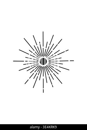 Abstract Sunburst Starburst Radiating Lines Icon Illustration Stock Vector