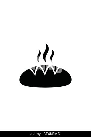 Steaming Bread Loaf Icon Simple Bakery Illustration Stock Vector