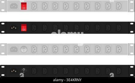 19-Inch Rack Mount Power Distribution Unit (PDU) vector illustration Stock Vector