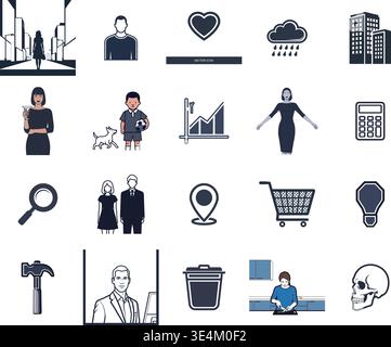 "A premium, extensive collection of professional vector line and glyph icons specifically curated for diverse business, modern technology Stock Vector