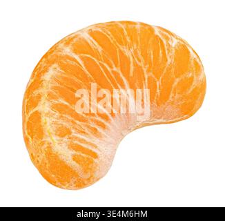 Peeled mandarin piece isolated on white background Stock Photo