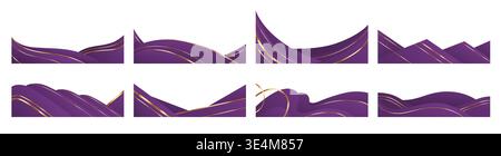 Letterhead waves with purple and gold borders, business certificate ...