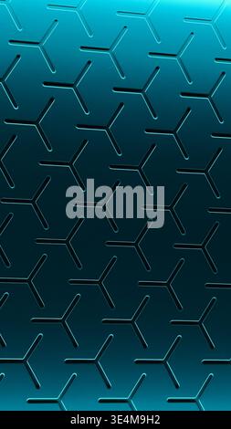 Intricate Geometric Pattern in Shades of Teal and Blue with Dimensional Hexagonal Design Stock Photo