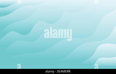 Abstract wave patterns in soft light blue gradient Stock Vector