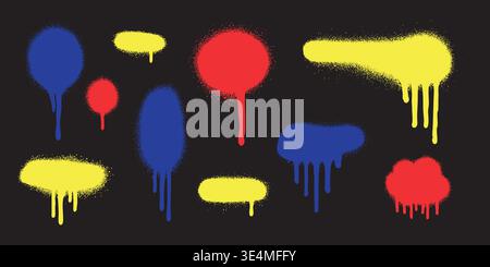 Paint splash texture with spray vector black and splatter drip background. Isolated grunge art with brush paint abstract and stain graffiti graphic Stock Vector