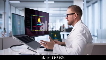 Doctor Expresses Alarm Over Cyberattack Disrupting Hospital's Computer Network Stock Photo
