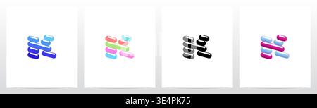 Rounded Edge Diagonal Lines Letter Logo Design K Stock Vector