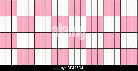 Pink ceramic tile pool pattern background. Seamless vertical rectangle mosaic grid Stock Vector