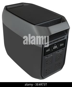 Portable charging station for off-grid power at home and for electronics Stock Photo