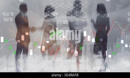 Abstract futuristic data processing visualization with glowing nodes and connections. Stock Photo