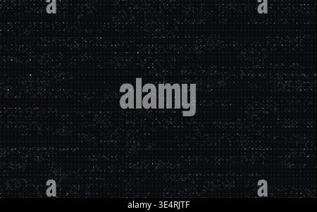 Glitch background with digital noise. Scanlines and pixel distortion on dark. Distorted video signal. Cyber overlay data error texture. Futuristic Stock Vector