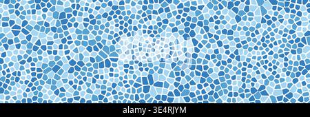 Blue mosaic background. Small irregular tiles. Geometric pattern in soft tones. Wide decorative texture for modern design. Wall or floor surface Stock Vector