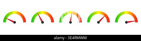 Gauge Meter Icon. Speedometer Icon. Tachometer or Odometer Display. Vector Illustration. Stock Vector