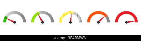 Gauge Meter Icon. Speedometer Icon. Tachometer or Odometer Display. Vector Illustration. Stock Vector