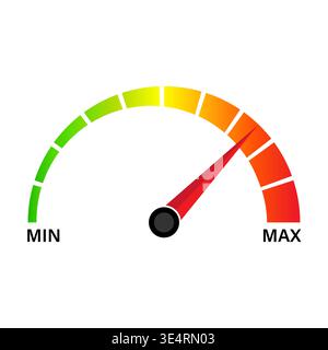 Gauge Meter Icon. Speedometer Icon. Tachometer or Odometer Display. Vector Illustration. Stock Vector