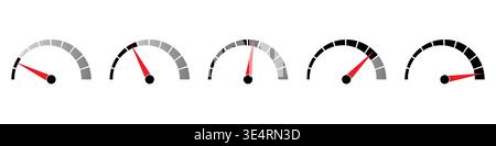 Gauge Meter Icon. Speedometer Icon. Tachometer or Odometer Display. Vector Illustration. Stock Vector