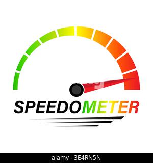Gauge Meter Icon. Speedometer Icon. Tachometer or Odometer Display. Vector Illustration. Stock Vector
