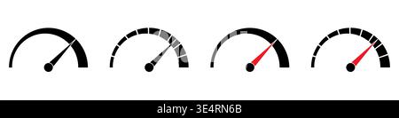 Gauge Meter Icon. Speedometer Icon. Tachometer or Odometer Display. Vector Illustration. Stock Vector