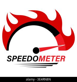 Gauge Meter Icon. Speedometer Icon. Tachometer or Odometer Display. Vector Illustration. Stock Vector