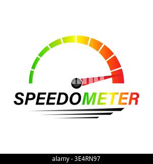 Gauge Meter Icon. Speedometer Icon. Tachometer or Odometer Display. Vector Illustration. Stock Vector