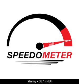 Gauge Meter Icon. Speedometer Icon. Tachometer or Odometer Display. Vector Illustration. Stock Vector